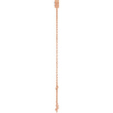 14K Rose Gold Natural White Sapphire 6 1/2-7 1/2" Bracelet