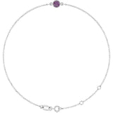 14K White Gold Lab-Grown Alexandrite 6 1/2-7 1/2" Bracelet