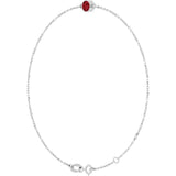 14K White Gold Natural Ruby 6 1/2-7 1/2" Bracelet