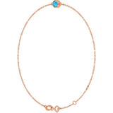 14K Rose Gold Natural Aquamarine 6 1/2-7 1/2" Bracelet