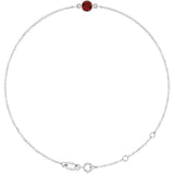 14K White Gold Natural Mozambique Garnet 6 1/2-7 1/2" Bracelet