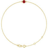 14K Yellow Gold Natural Mozambique Garnet 6 1/2-7 1/2" Bracelet