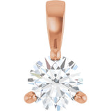 14K Rose Gold 1/4 CT Lab-Grown Diamond Pendant