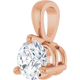 14K Rose Gold 1/4 CT Lab-Grown Diamond Pendant