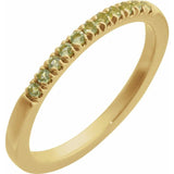 14K Yellow Gold Natural Peridot Stackable Ring