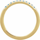 14K Yellow Gold Natural London Blue Topaz Stackable Ring
