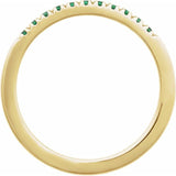 14K Yellow Gold Lab-Grown Emerald Stackable Ring