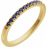 14K Yellow Gold Lab-Grown Blue Sapphire Stackable Ring