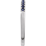 14K White Gold Lab-Grown Blue Sapphire Stackable Ring
