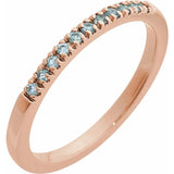 14K Rose Gold Natural Aquamarine Stackable Ring