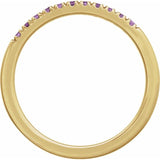 14K Yellow Gold Natural Amethyst Stackable Ring