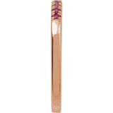 14K Rose Gold Lab-Grown Ruby Stackable Ring