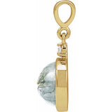 14K Yellow Gold 8 mm Natural Moss Agate & .03 CTW Natural Diamond Pendant