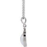 Sterling Silver 10x8 mm Natural White Opal & .03 CT Natural Diamond 16-18" Necklace