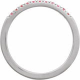Sterling Silver Natural Pink Tourmaline Stackable Ring