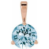 14K Rose Gold Lab-Grown Aqua Sapphire Pendant