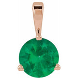 14K Rose Gold Lab-Grown Emerald Pendant