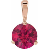 14K Rose Gold Lab-Grown Ruby Pendant