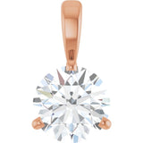 14K Rose Gold Lab-Grown Moissanite Pendant