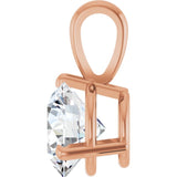 14K Rose Gold Lab-Grown Moissanite Pendant