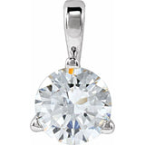 14K White Gold Lab-Grown Moissanite Pendant