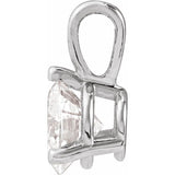 14K White Gold Lab-Grown Moissanite Pendant