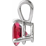 14K White Gold Lab-Grown Ruby Pendant