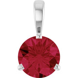 14K White Gold Lab-Grown Ruby Pendant