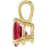 14K Yellow Gold Lab-Grown Ruby Pendant