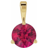 14K Yellow Gold Lab-Grown Ruby Pendant