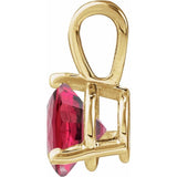 14K Yellow Gold Lab-Grown Ruby Pendant