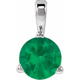 Platinum Lab-Grown Emerald Pendant
