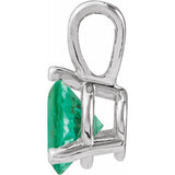 Platinum Lab-Grown Emerald Pendant