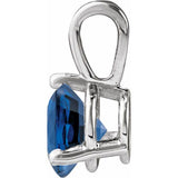 Platinum Lab-Grown Blue Sapphire Pendant