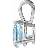 Platinum Lab-Grown Aqua Sapphire Pendant