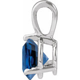 Platinum Lab-Grown Blue Sapphire Pendant