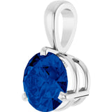 Platinum Lab-Grown Blue Sapphire Pendant