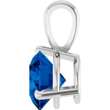 Platinum Lab-Grown Blue Sapphire Pendant