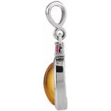 Sterling Silver 5x3 mm Natural Citrine & Natural Pink Tourmaline Pendant
