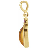 14K Yellow Gold 5x3 mm Natural Citrine & Natural Pink Tourmaline Pendant