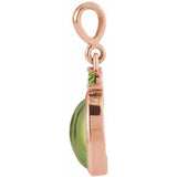 14K Rose Gold 6x4 mm Natural Peridot Pendant