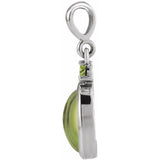 Sterling Silver 6x4 mm Natural Peridot Pendant