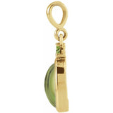 14K Yellow Gold 8x6 mm Natural Peridot Pendant