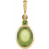 14K Yellow Gold 5x3 mm Natural Peridot Pendant