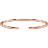 14K Rose Gold 3 CTW Natural Diamond  Flexible Bangle 7" Bracelet