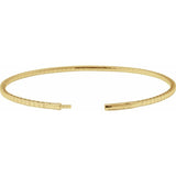 14K Yellow Gold 1 CTW Lab-Grown Diamond  Flexible Bangle 7" Bracelet