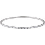14K White Gold 2 CTW Lab-Grown Diamond  Flexible Bangle 7" Bracelet