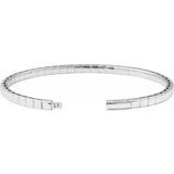 14K White Gold 4 CTW Lab-Grown Diamond  Flexible Bangle 7" Bracelet