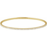 14K Yellow Gold 1 1/2 CTW Lab-Grown Diamond Flexible Bangle 7" Bracelet