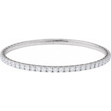 14K White Gold 5 CTW Lab-Grown Diamond Flexible Bangle 7" Bracelet